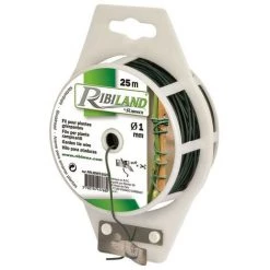 RIBIMEX Ribiland - Lien Plastique Armé Avec Dévidoir 25m Ø 1.35mm