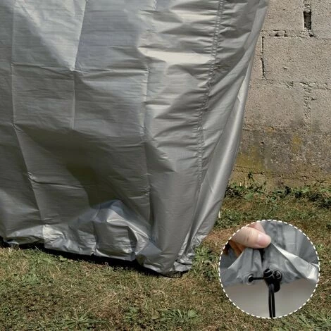 RIBIMEX Housse ''ECOplatinium'' Grise + Câble élastique Et Pochette, 90gr/m² 90x70xH70cm Pour BBQ 5 RIBIMEX Housse ''ECOplatinium'' Grise + Câble élastique Et Pochette, 90gr/m² 90x70xH70cm Pour BBQ – Image 3