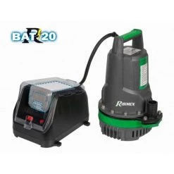 RIBIMEX Pompe Vide Cave ''R-BAT20'' Eaux Claires Avec Batterie 2A Et Chargeur