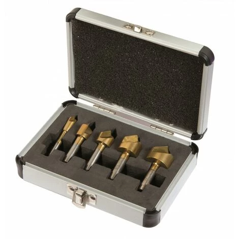 RIBIMEX Lot De 5 Fraises En Valisette Aluminium : Ø 6, 10, 13, 16, 19 Mm. 3 RIBIMEX Lot De 5 Fraises En Valisette Aluminium : Ø 6, 10, 13, 16, 19 Mm.