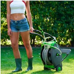 RIBIMEX Dévidoir 40 M D.12,5 Mm Sur Roues Retour Par Pédale "ACQUAFOOT" - Taille: - Couleur: -RIBIMEX Soldes 34524422 2