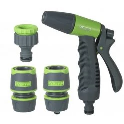 RIBIMEX Kit Pistolet+raccords+nez Robinet 1/2-3/4 Bi-matière Plastique