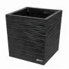 RIBIMEX Pot à Fleurs Carré En Caoutchouc, 34x34cm, Hauteur 36cm, Coloris Ardoise -RIBIMEX Soldes 51502633 1