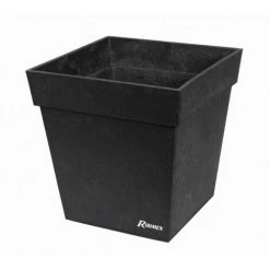RIBIMEX Pot à Fleurs Carré En Caoutchouc, 31x31cm, Hauteur 33cm, Coloris Ardoise