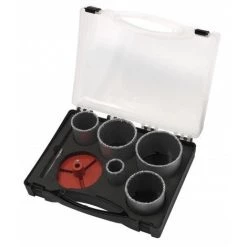 RIBIMEX Lot De 5 Scies Cloche Diamantées En Malette Diam 33/53/67/73/83 Mm