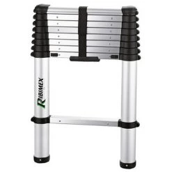 RIBIMEX Echelle Aluminium Télescopique 72/263 Cm - 9 Barreaux 150 Kg