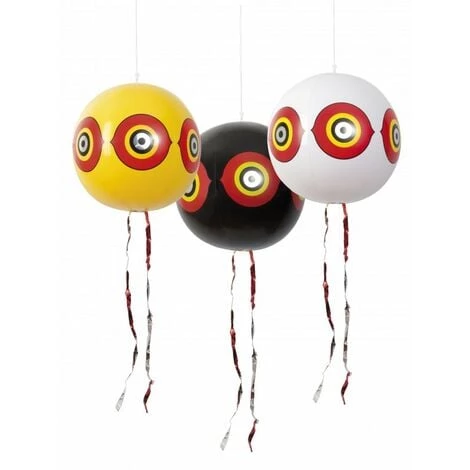 RIBIMEX Lot De 3 Ballons Effaroucheurs Diam 40cm Jaune/blanc/noir 3 RIBIMEX Lot De 3 Ballons Effaroucheurs Diam 40cm Jaune/blanc/noir