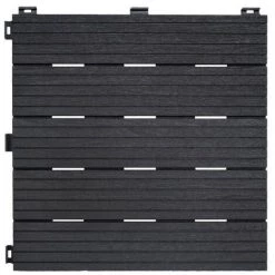 RIBIMEX Dalle 4 Lames Clipsable 45x45cm, Gris, Caoutchouc