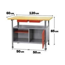 RIBIMEX Etabli Métal Plateau Bois 60 X 120 -RIBIMEX Soldes 6961687 4