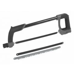 RIBIMEX Scie à Métaux 30cm PRO + 3 Lames : 1 Bois, 1 Métaux Fins, 1 Métaux épais