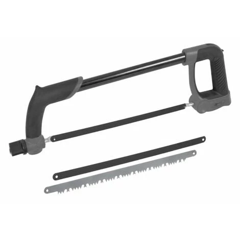 RIBIMEX Scie à Métaux 30cm PRO + 3 Lames : 1 Bois, 1 Métaux Fins, 1 Métaux épais 3 RIBIMEX Scie à Métaux 30cm PRO + 3 Lames : 1 Bois, 1 Métaux Fins, 1 Métaux épais