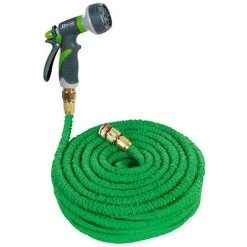 RIBIMEX Tuyau Extensible BOOMERANG60 - 20 M/60 M + Raccords Aluminium Et Pistolet Multi Jets - PRTEX60NAL - Ribiland - Taille: